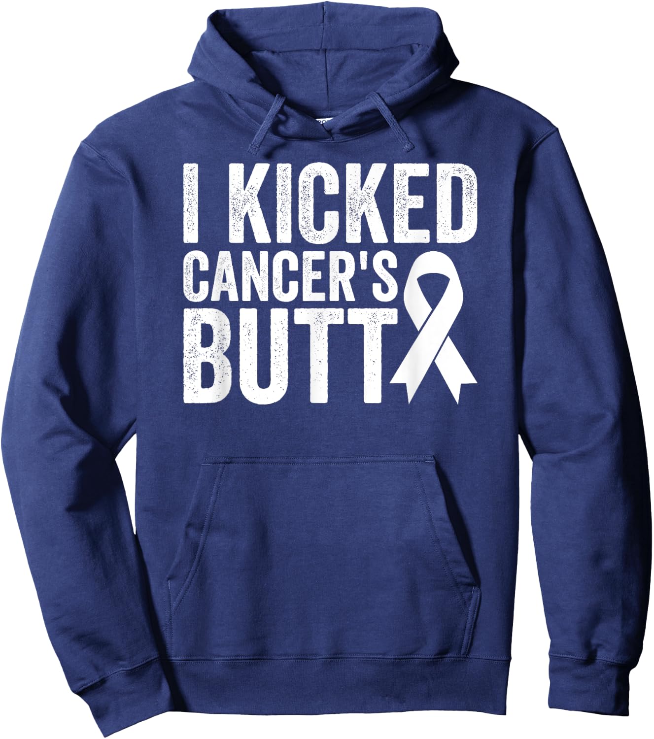 Lung Cancer Awareness I Kicked Cancer's Butt Hoodie - Hoodie | Navy