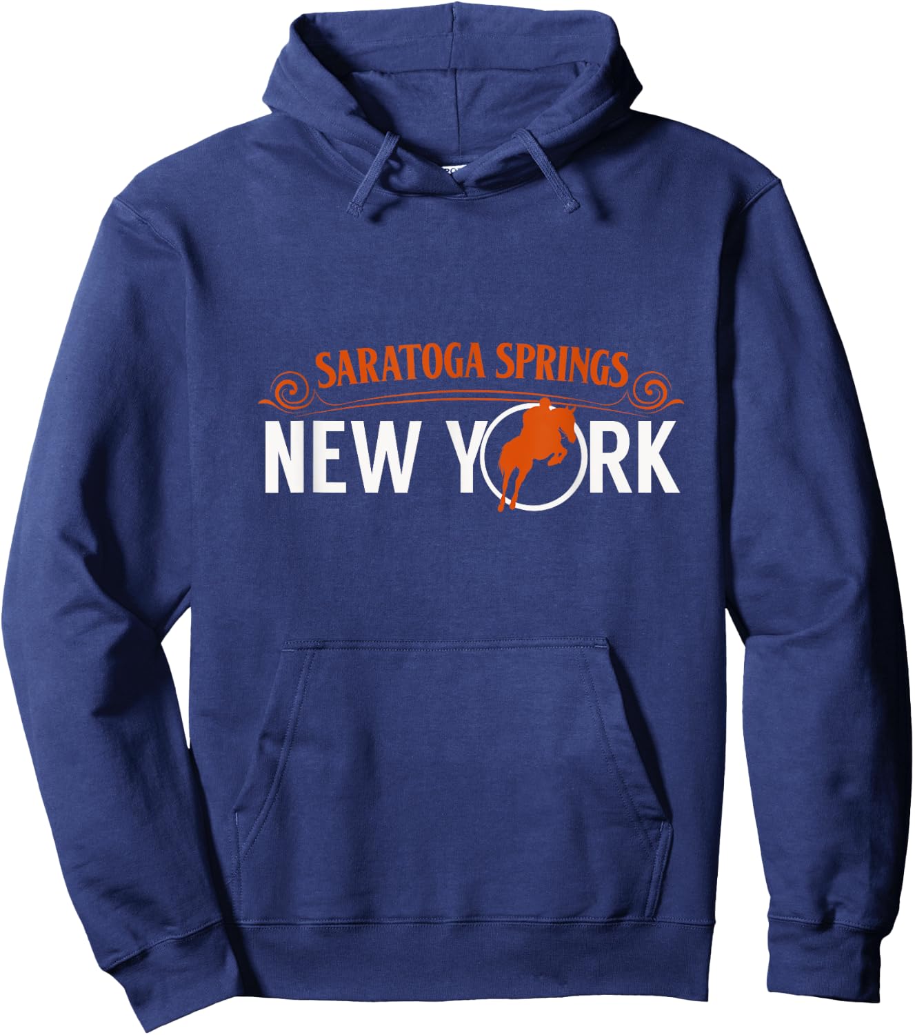 Saratoga Springs New York Horse Racing Jockey Hoodie - Hoodie | Navy