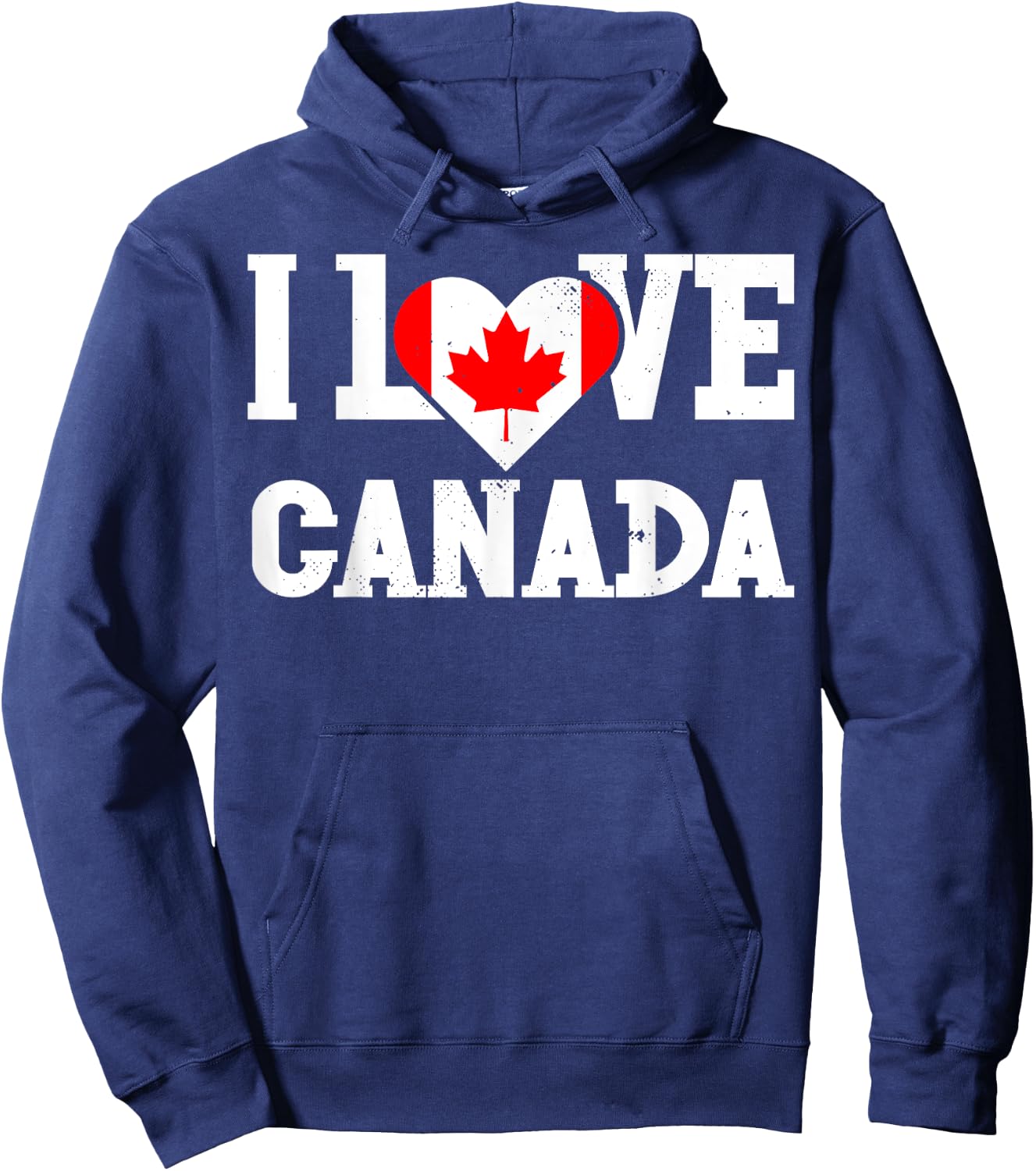 I Love Canada Flag Patriotic Throwback Souvenir Hoodie - Hoodie | Navy