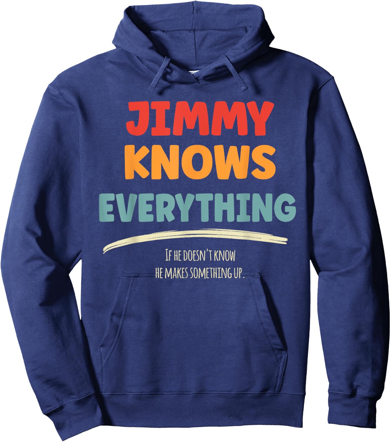 Jimmy Knows Everything Name Jimmy Hoodie - Hoodie | Navy