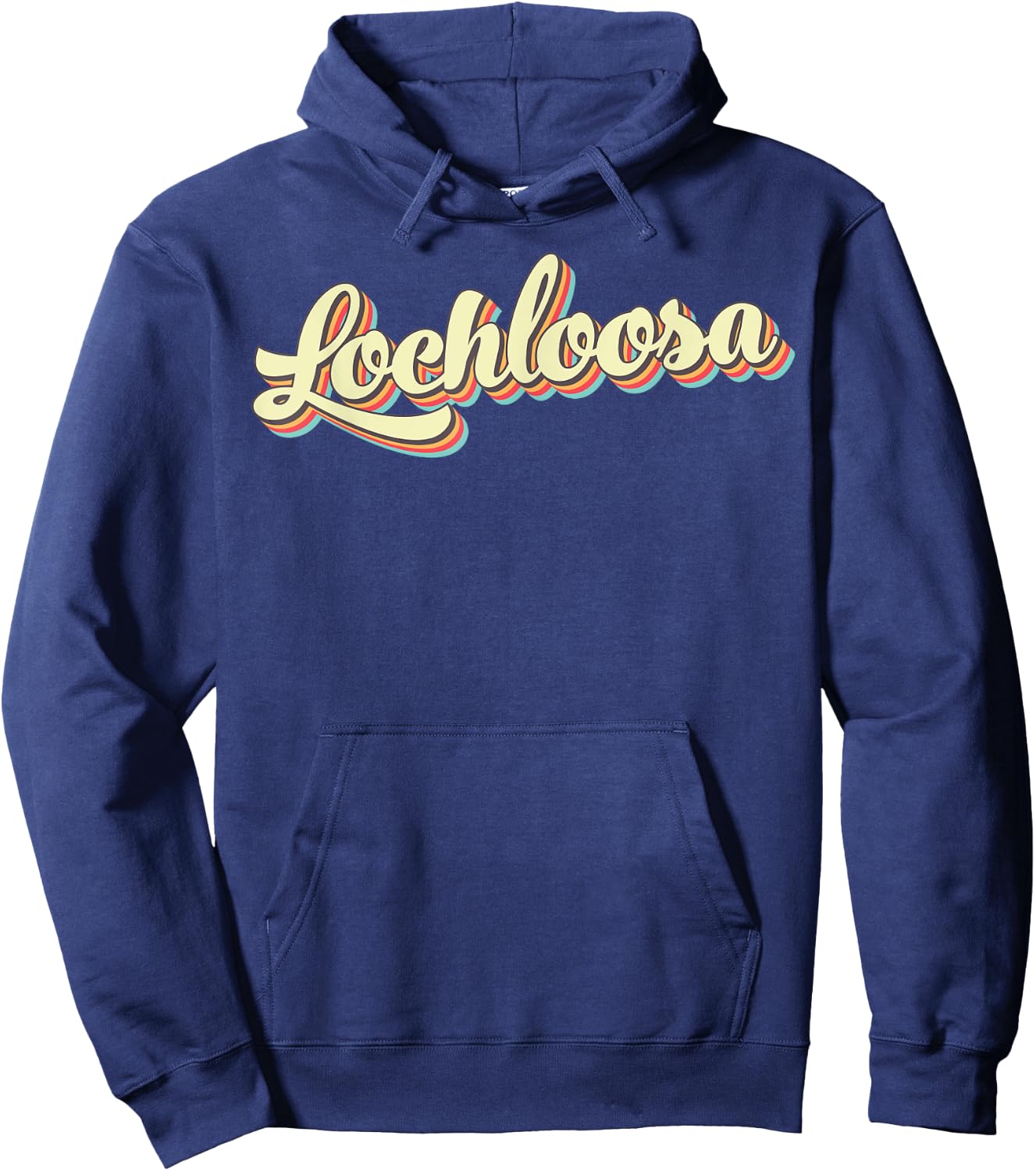 Lochloosa Retro Art Baseball Font Vintage Hoodie - Hoodie | Navy