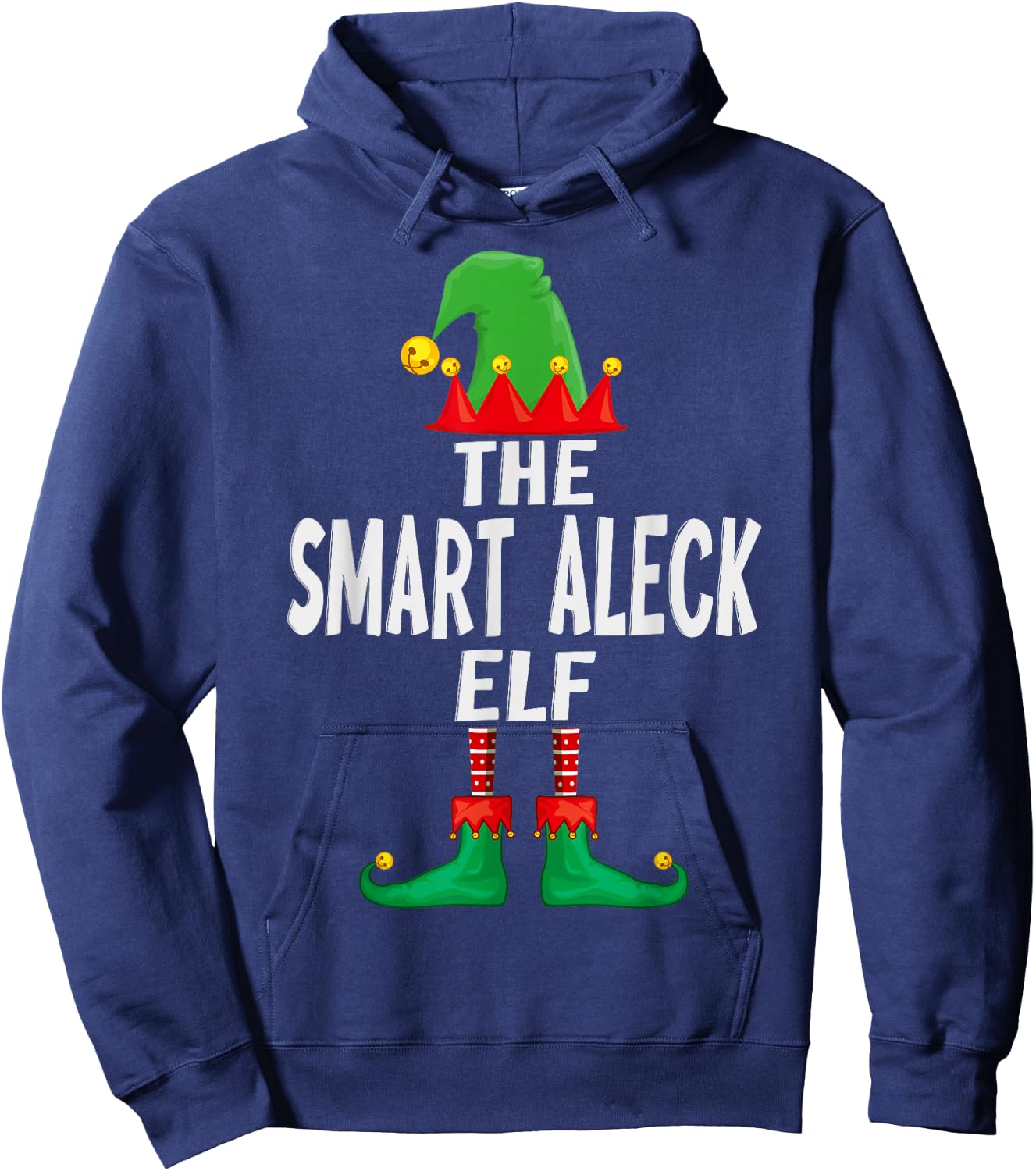 The Smart Aleck Elf Matching Family Christmas Hoodie - Hoodie | Navy