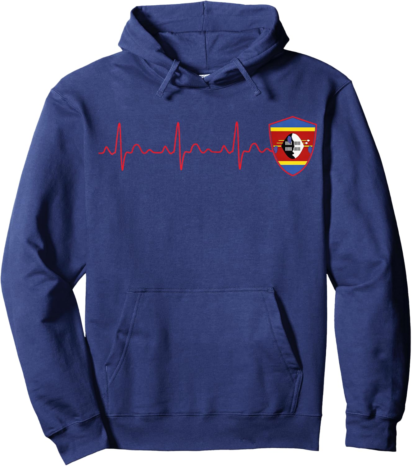 ESWATINI Flag Heartbeat EKG Patriotic National Hoodie - Hoodie | Navy
