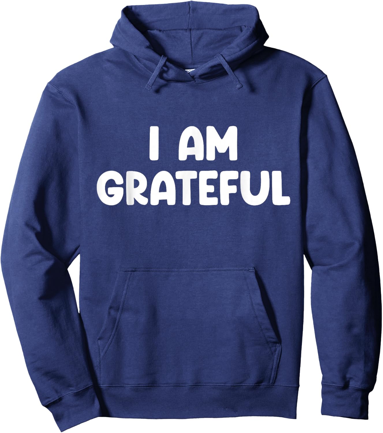 I Am Grateful , Small, Black Hoodie - Hoodie | Navy