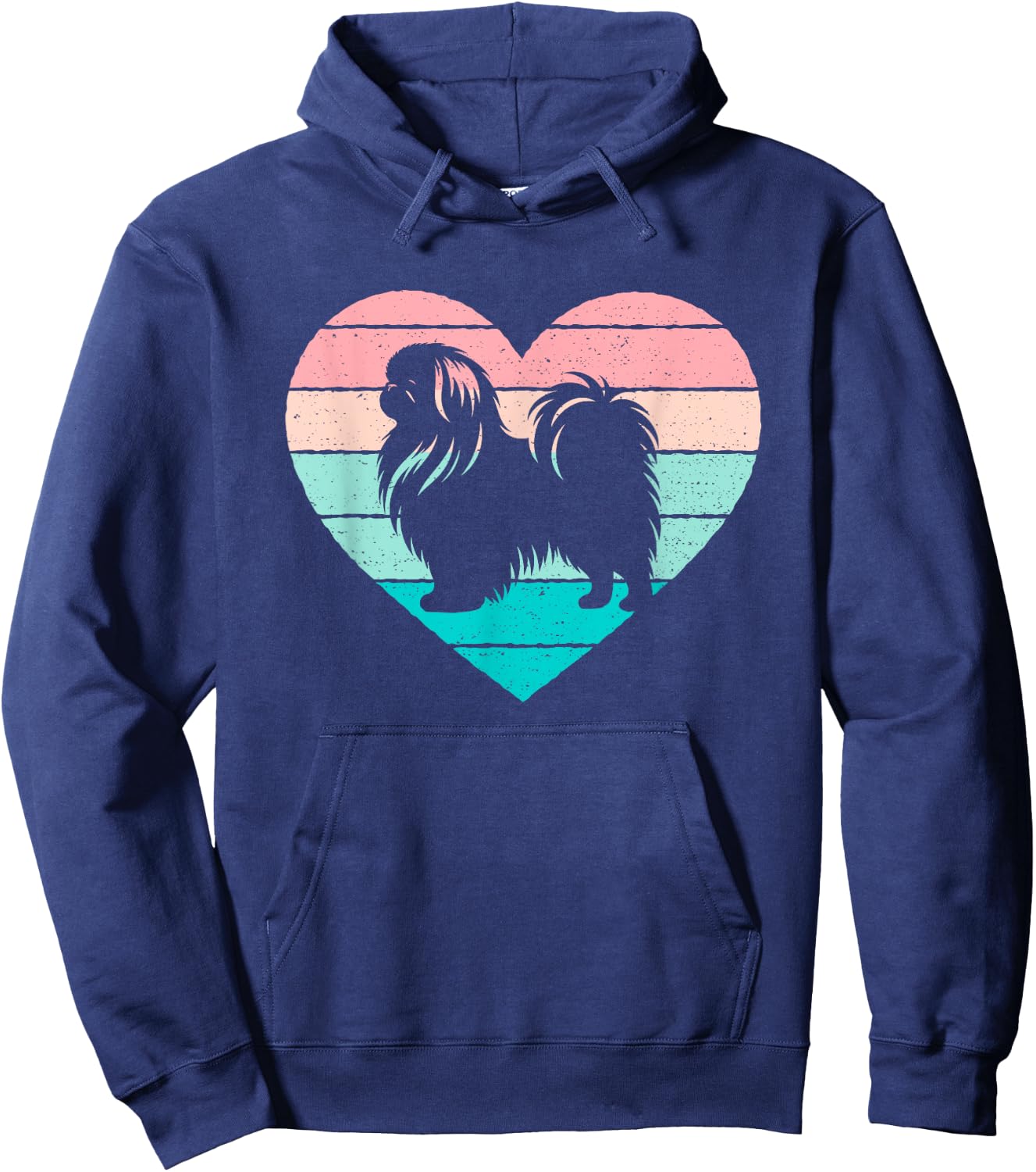 Pekingese Dog Lover Pastel Heart Hoodie - Hoodie | Navy