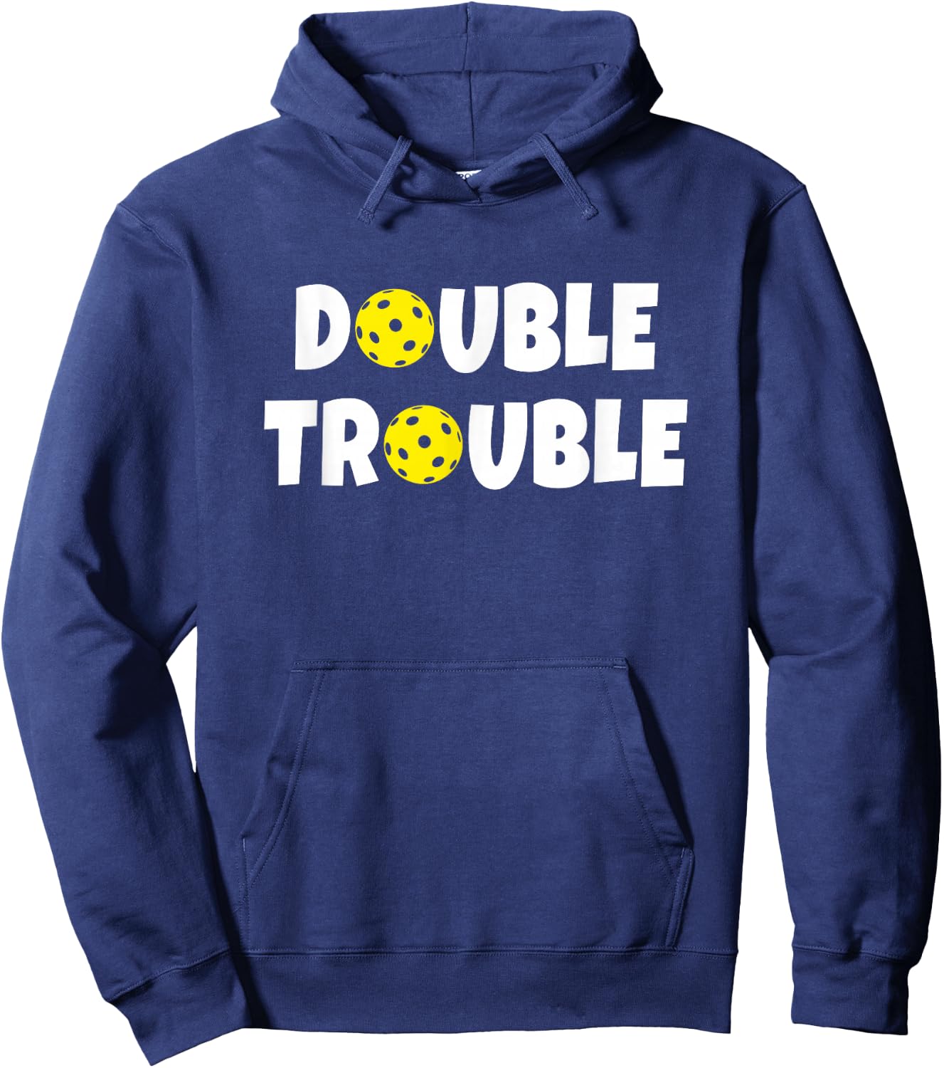 Pickleball - Funny Double Trouble Team Hoodie - Hoodie | Navy