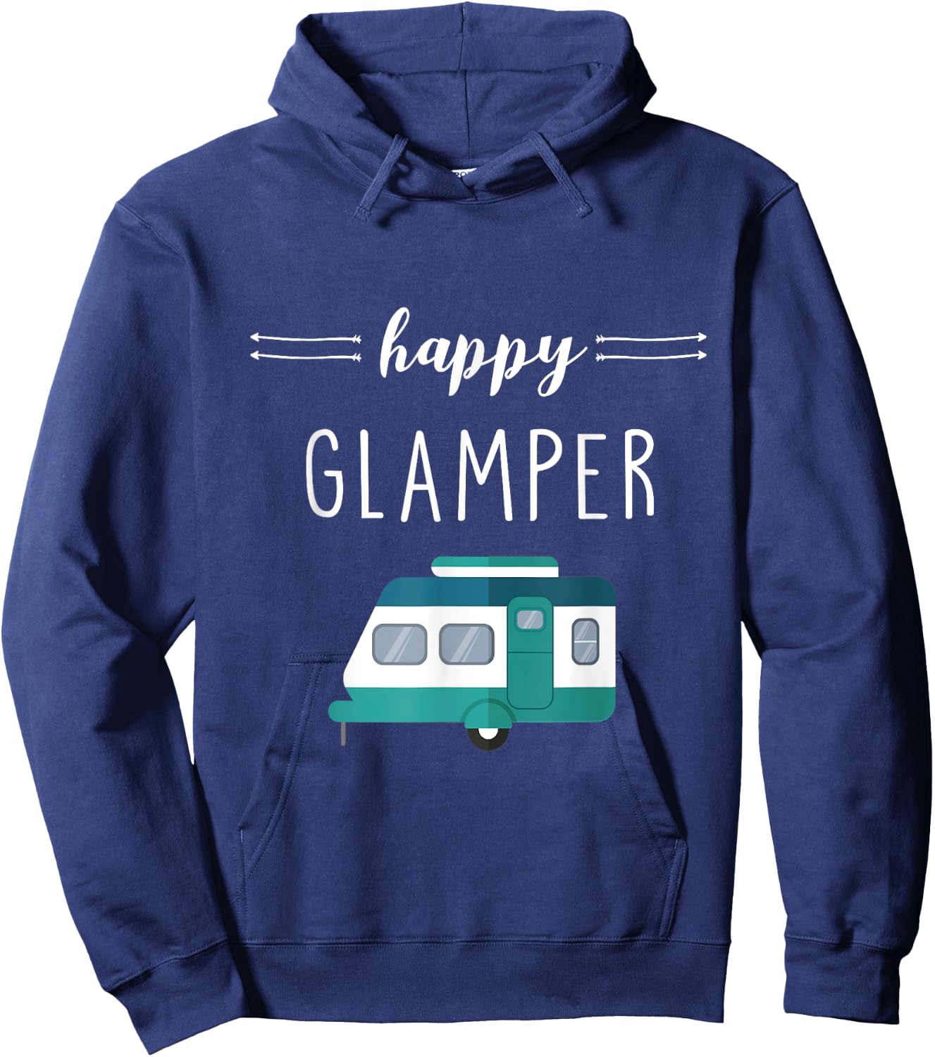 Happy Glamper - Outdoor Glamping Camping Hoodie - Hoodie | Navy