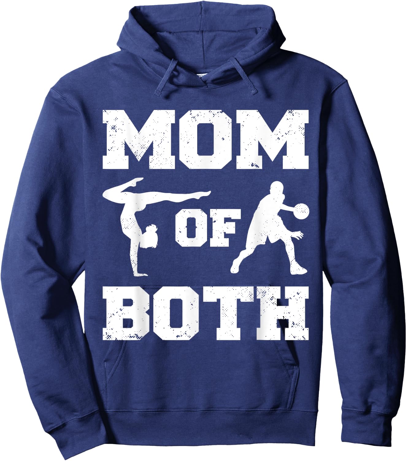Mom Of Both Funny Basketball Gymnastics Mom Hoodie - Hoodie | Navy