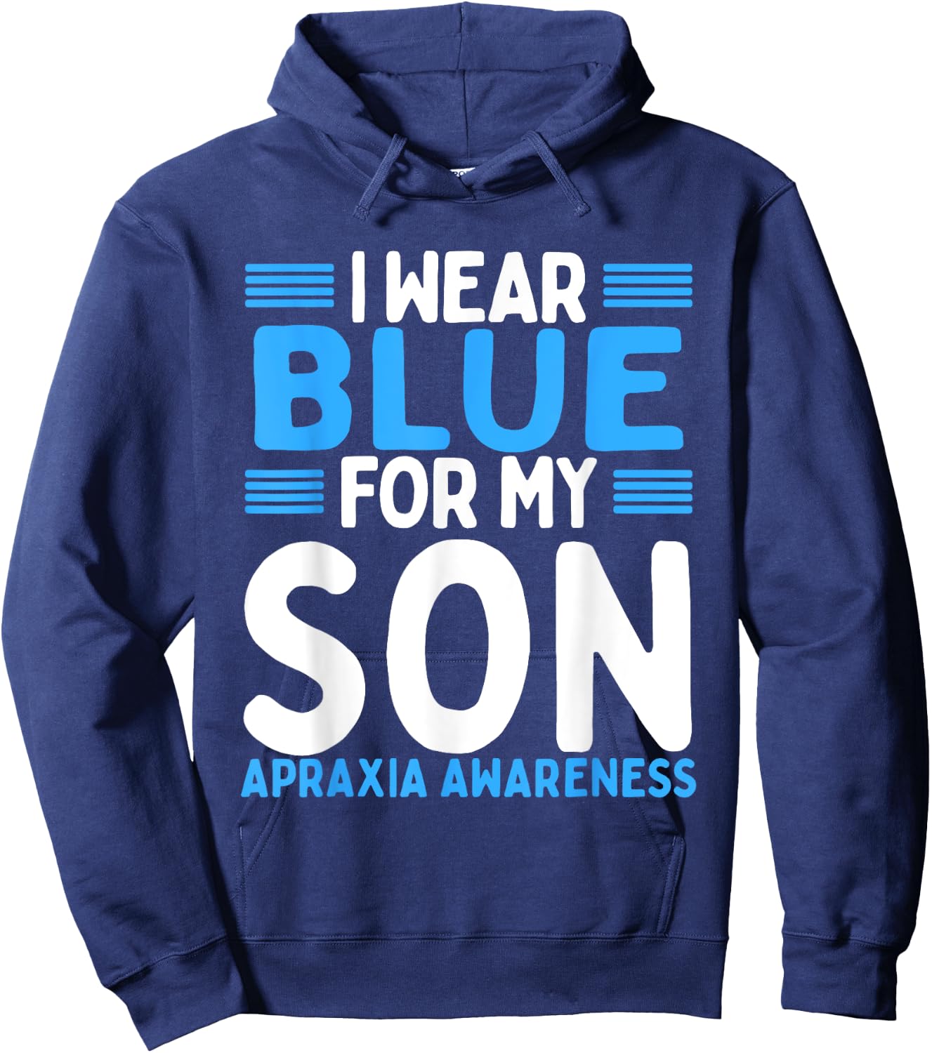 Blue Ribbon Children Kid Apraxia Awareness Son Hoodie - Hoodie | Navy