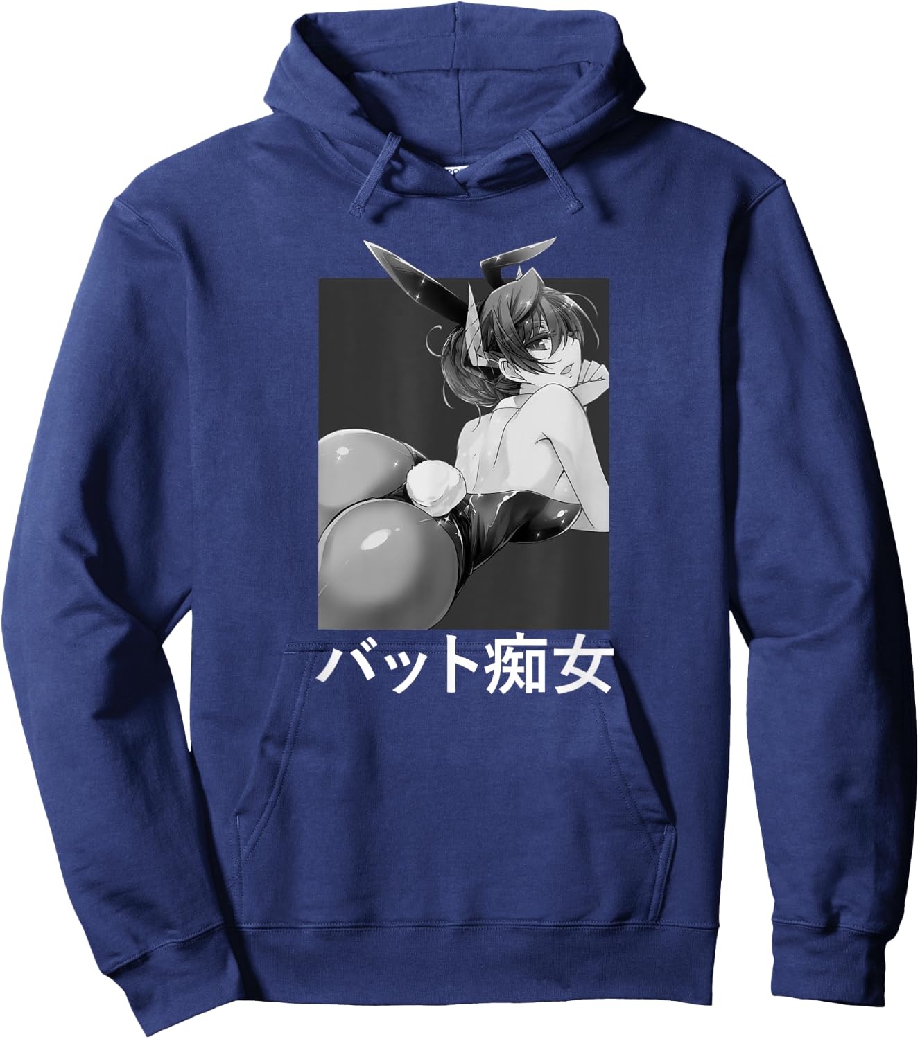 Japanese Lewd Waifu Bunny Anime Girl Manga Hoodie - Hoodie | Navy