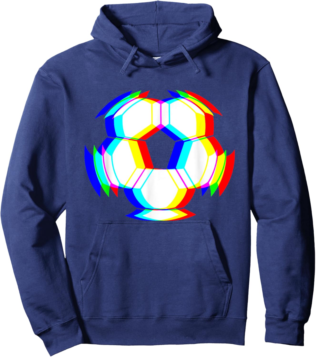 Soccer Ball Trippy EDM Glitch Techno Rave Hoodie - Hoodie | Navy
