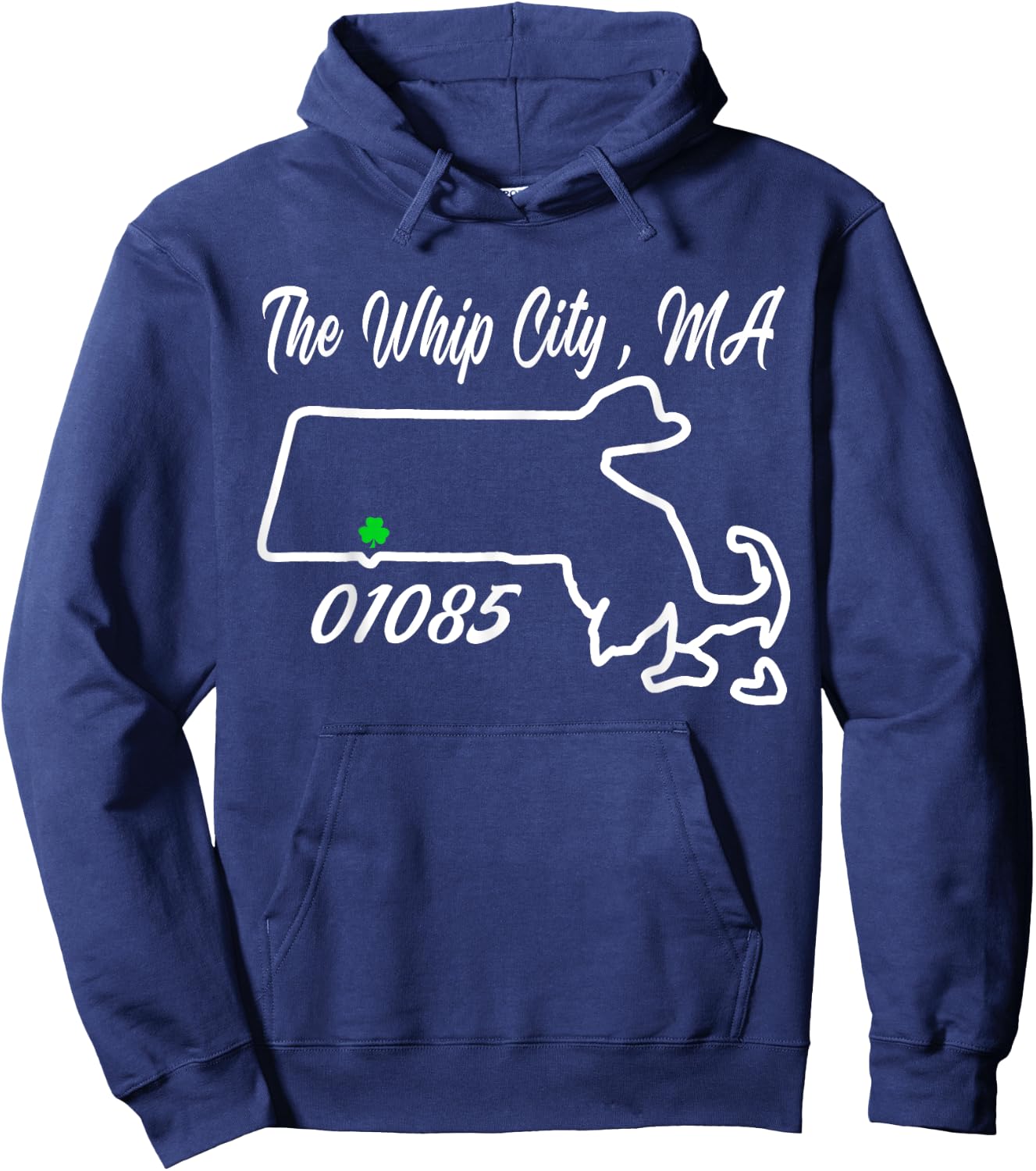 The Whip City, MA 01085 Cool State Pride Hoodie - Hoodie | Navy