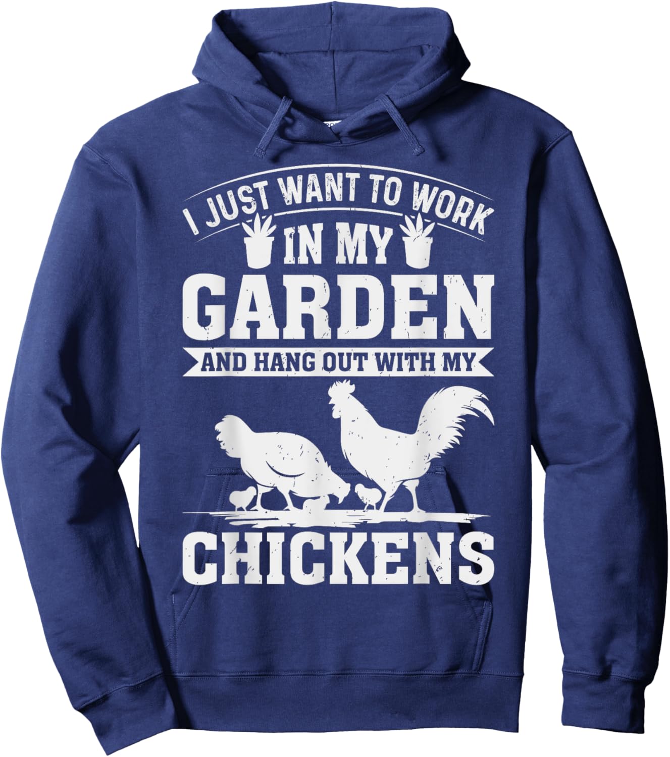 Garden and Chicken Hangout Funny Chicken Gifts Hoodie - Hoodie | Navy
