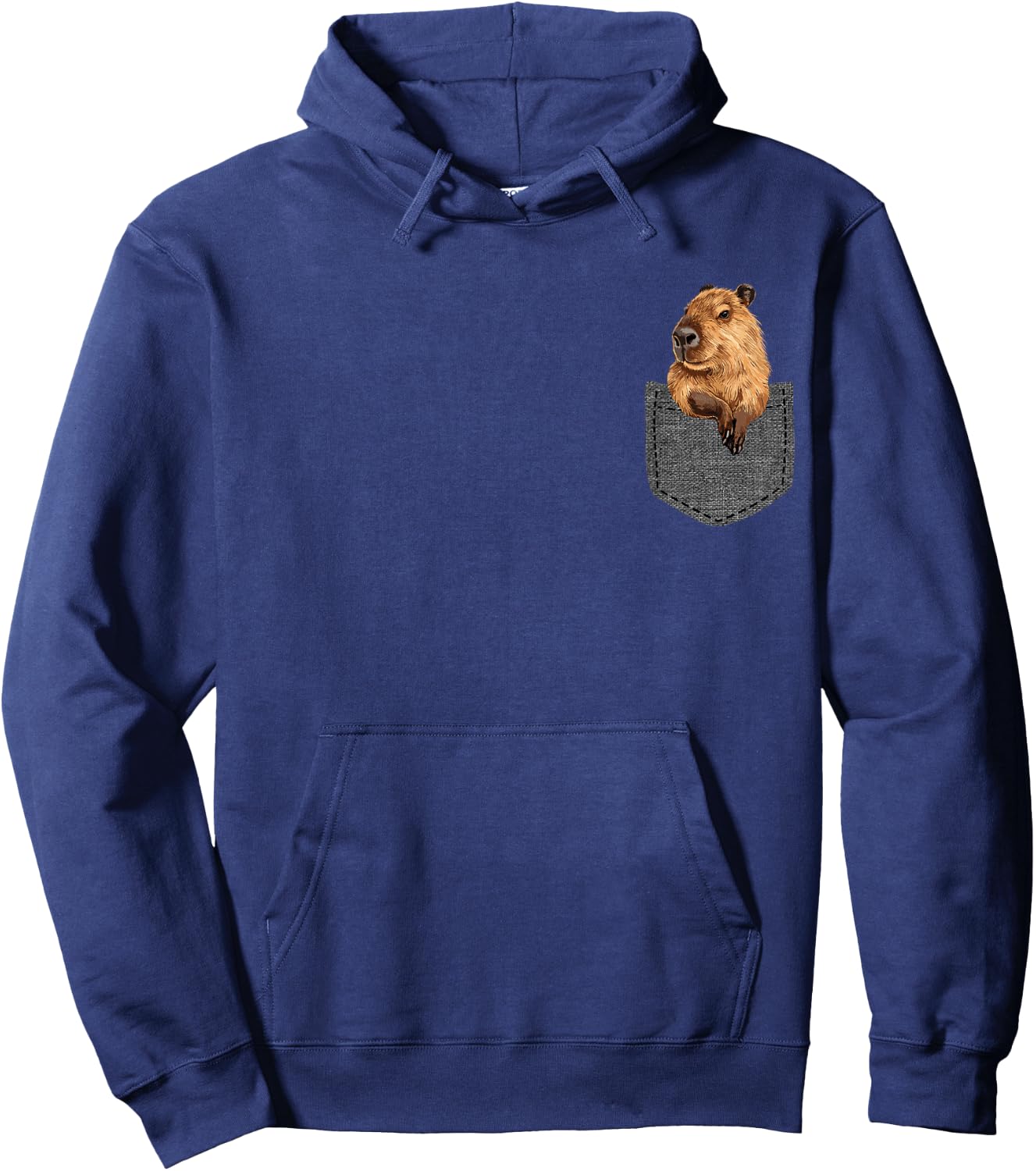 Capybara in Pocket Hoodie - Hoodie | Navy