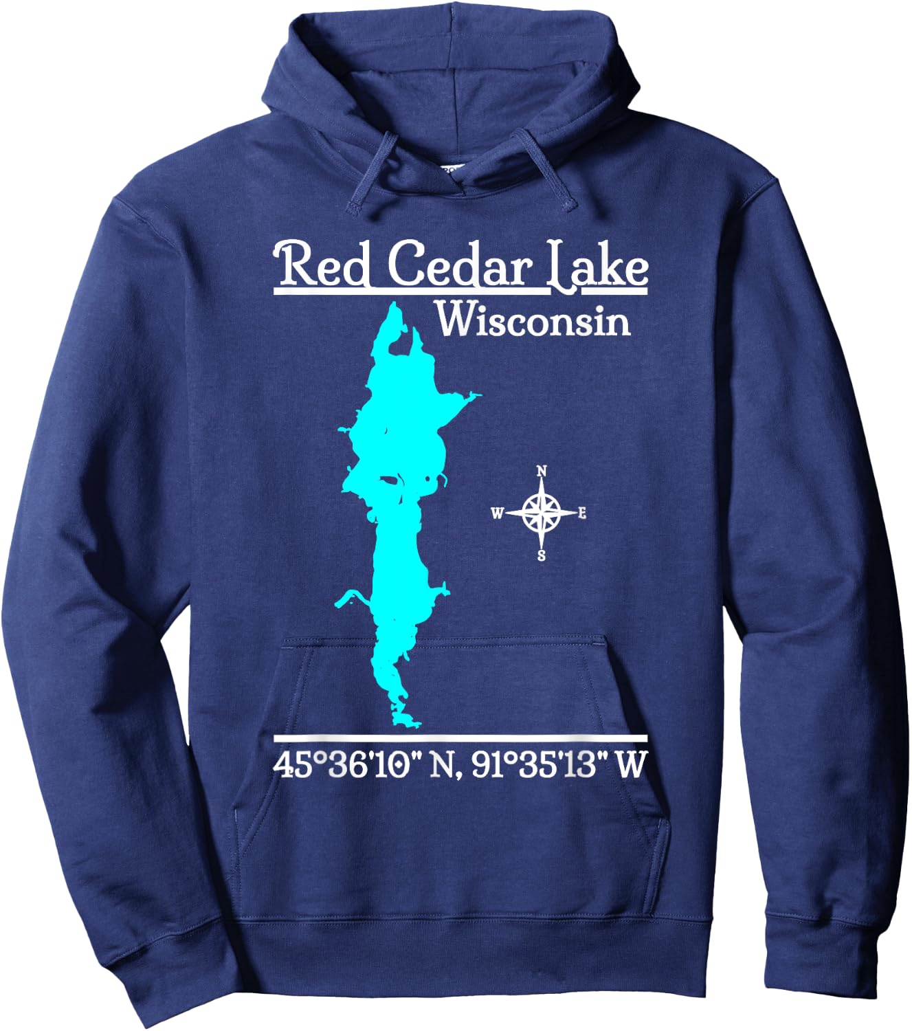 Red Cedar Lake, Wisconsin Hoodie - Hoodie | Navy