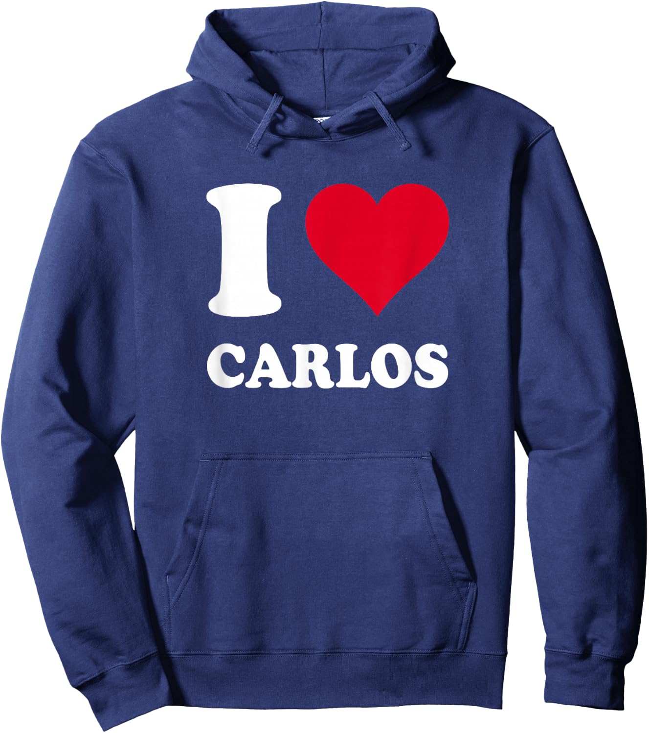 Red Heart I Love Carlos Hoodie - Hoodie | Navy