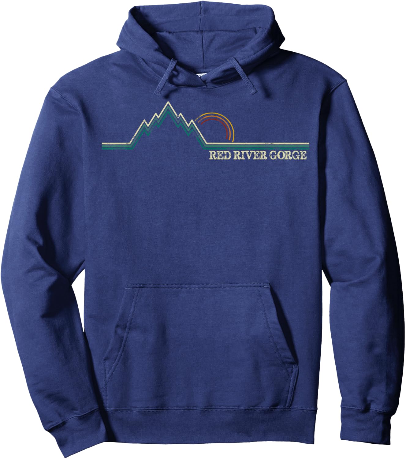 Red River Gorge Kentucky Retro Mountain Hoodie - Hoodie | Navy