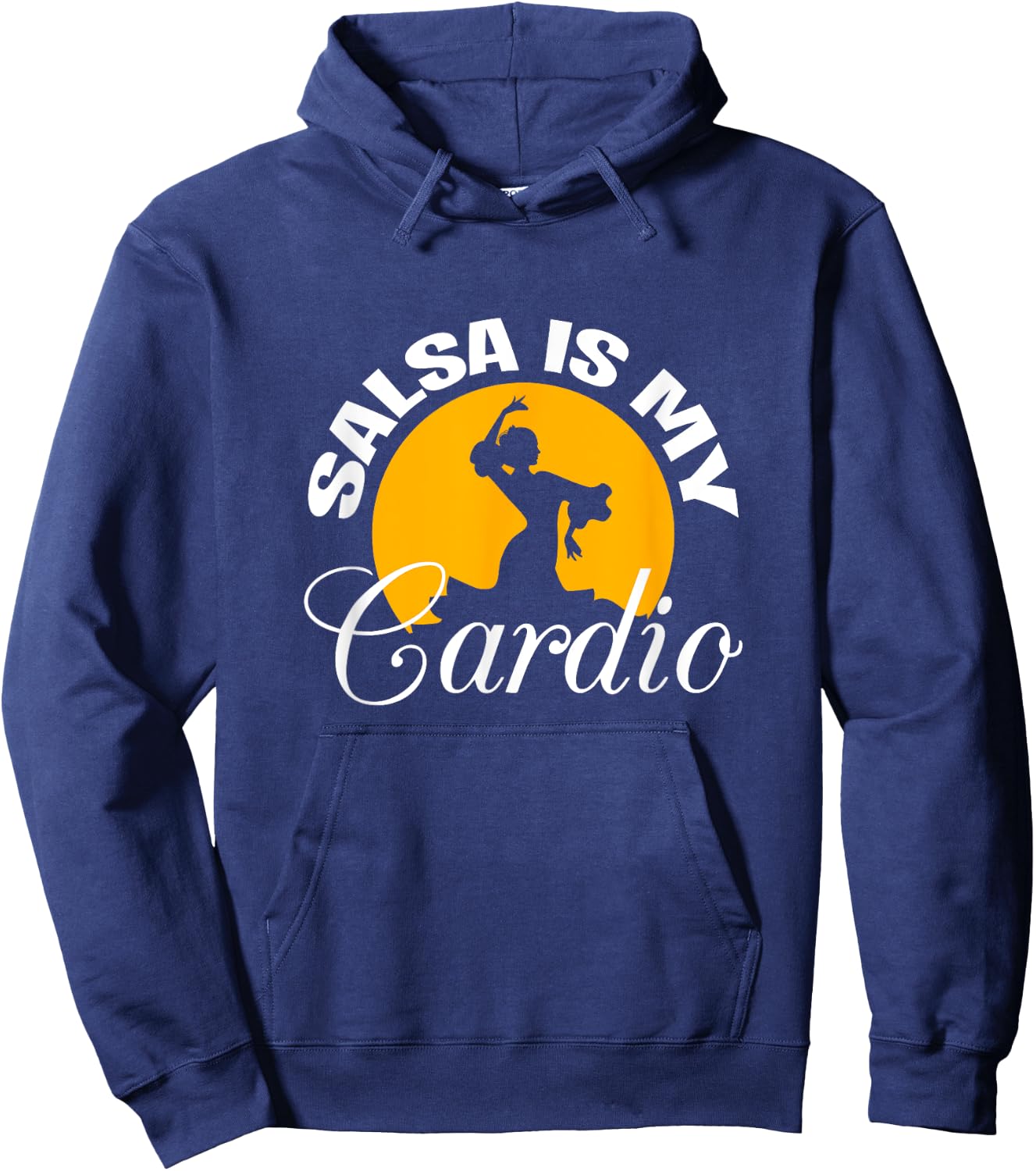 Salsa Is My Cardio Dance Silhouette Moonlight Hoodie - Hoodie | Navy