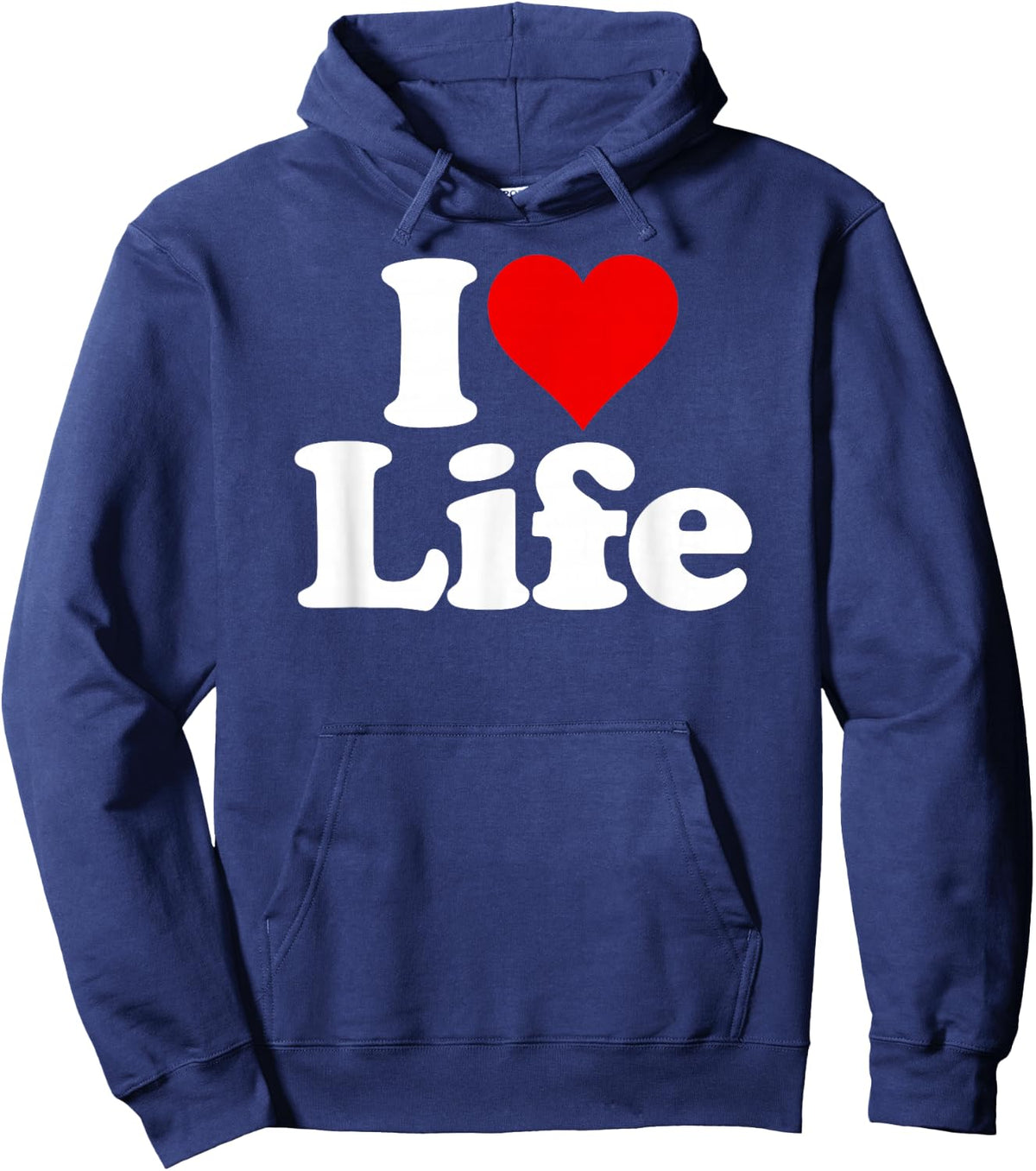 I Love Heart Life Living Hoodie - Hoodie | Navy