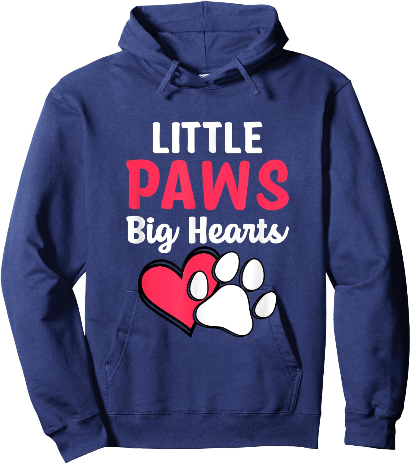 Little Paws Big Hearts Poodle Paw Print Hoodie - Hoodie | Navy
