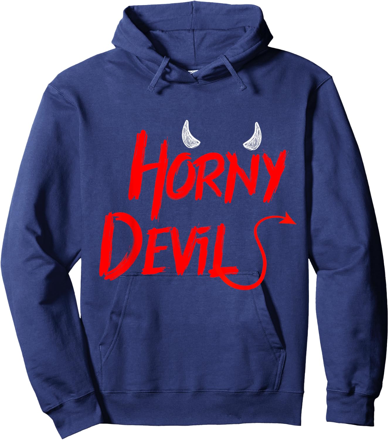 Funny Halloween Costume Horny Devil Hoodie - Hoodie | Navy