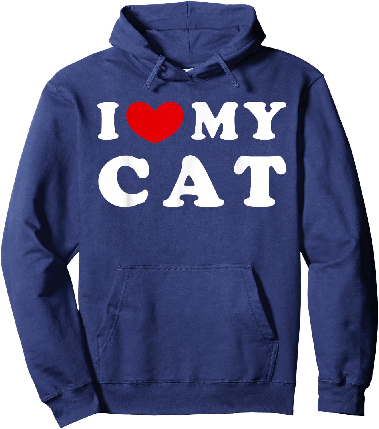 I Love My Cat, I Heart My Cat Hoodie - Hoodie | Navy