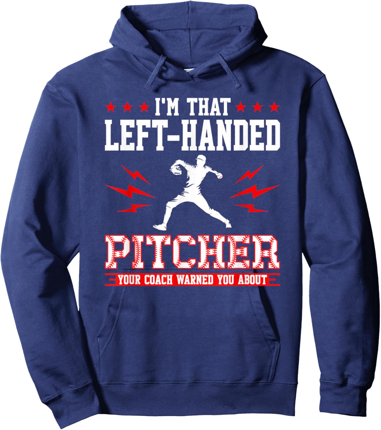 Lefty Baseball Southpaw Left-Handed Pitcher Hoodie - Hoodie | Navy