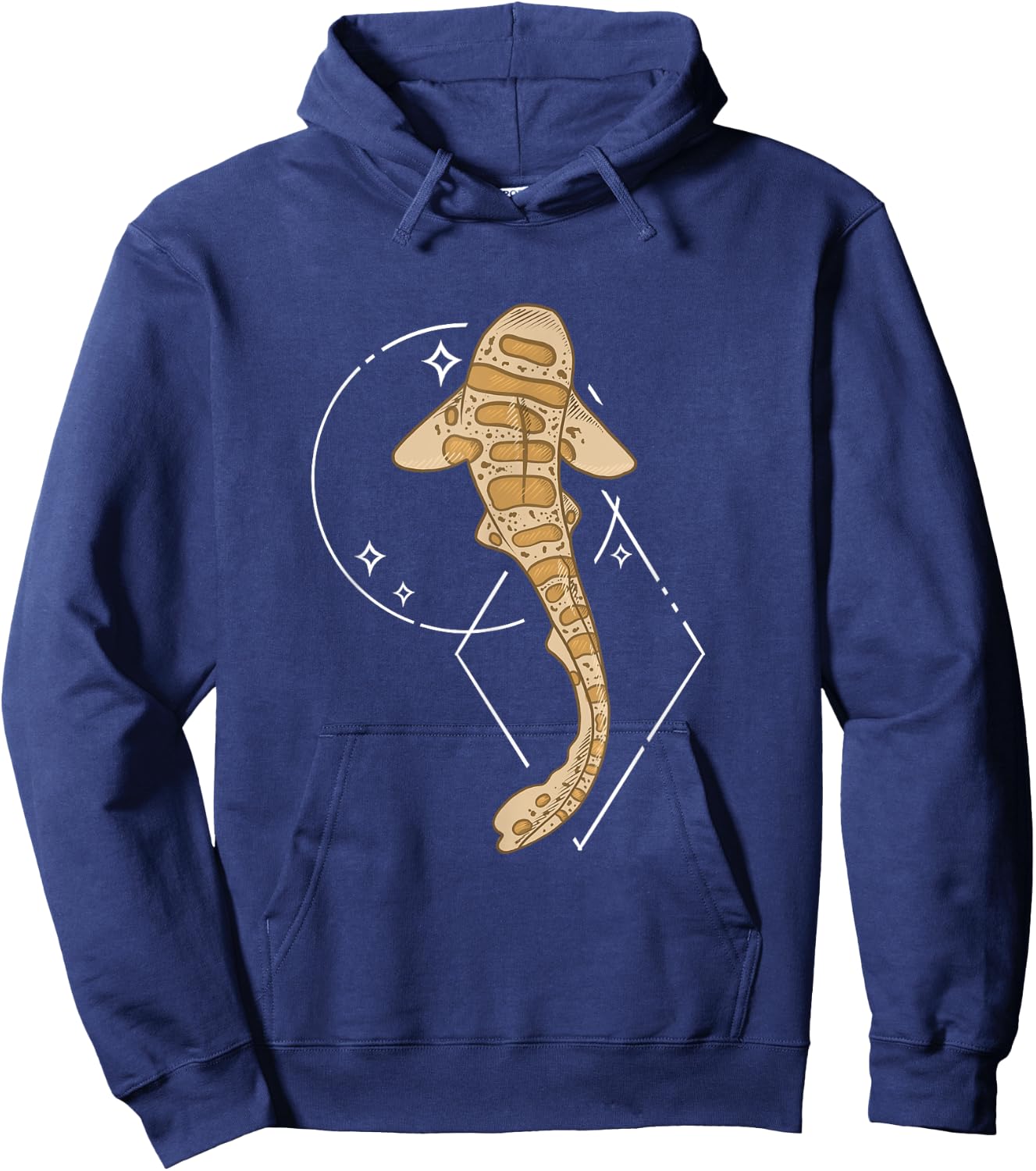Leopard Shark Ocean Vintage Design Hoodie - Hoodie | Navy