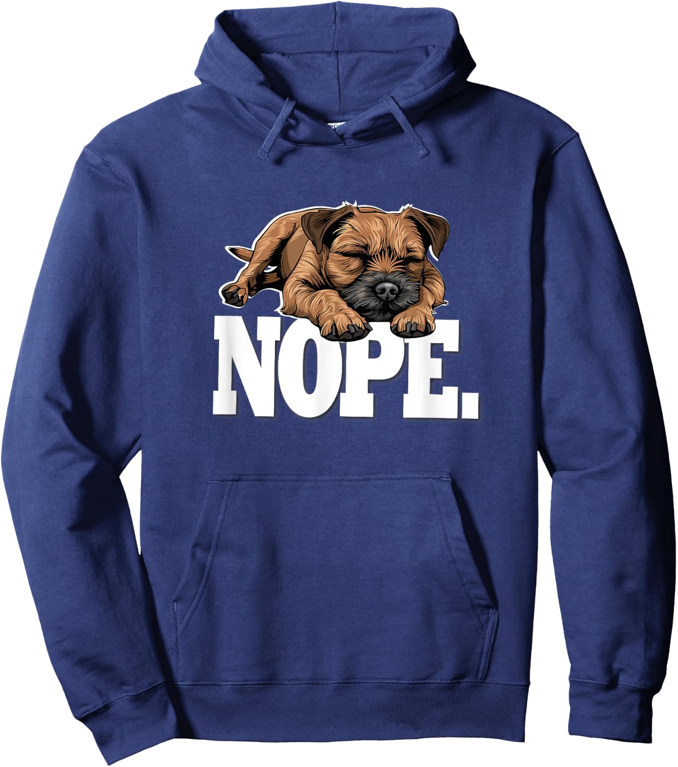 Funny Napping NOPE Border Terrier Lover Hoodie - Hoodie | Navy