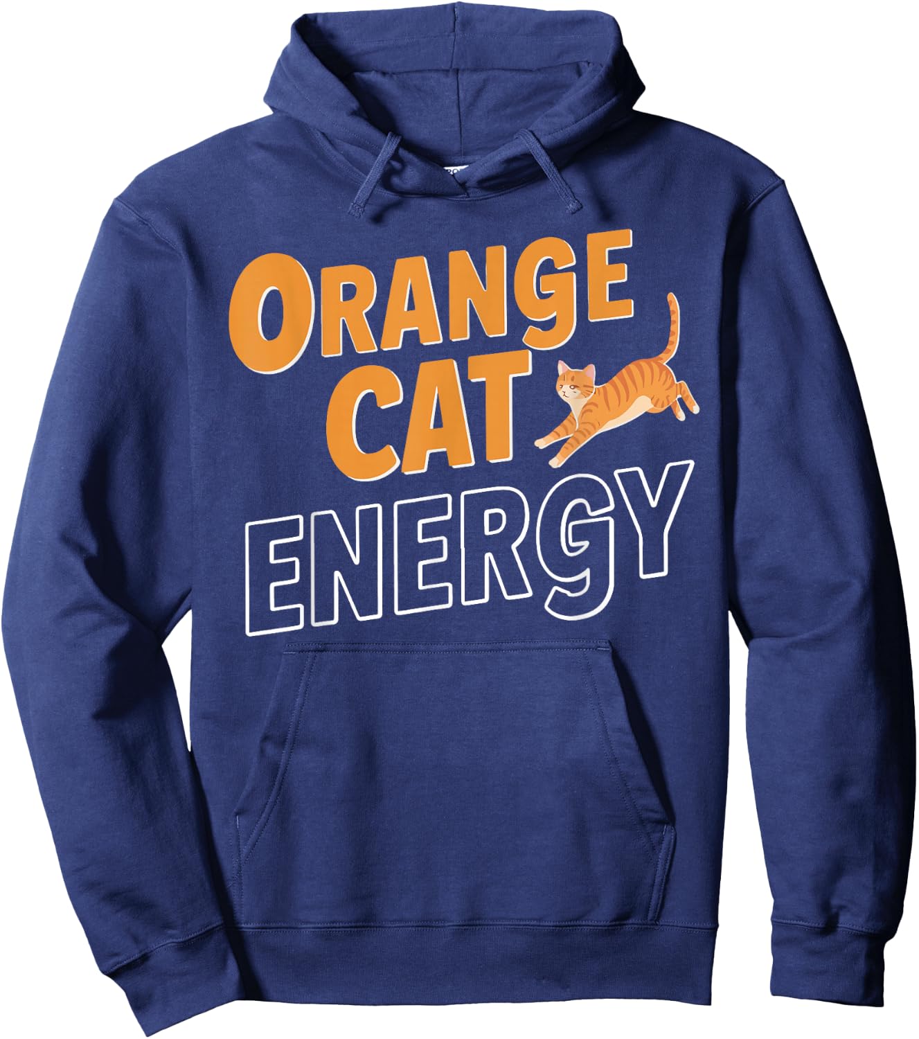 Orange Cat Energy Hoodie - Hoodie | Navy