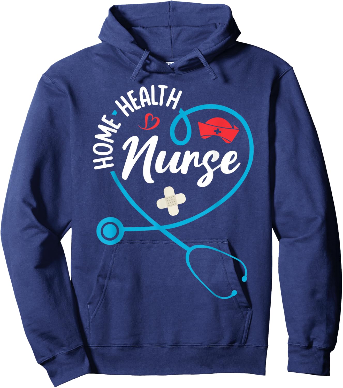 Home Health Nurse Appreciation Stethoscope Hoodie - Hoodie | Navy