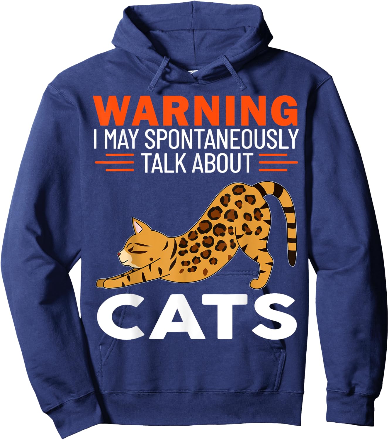 Warning I May Spontaneously Talk About Cats Hoodie - Hoodie | Navy