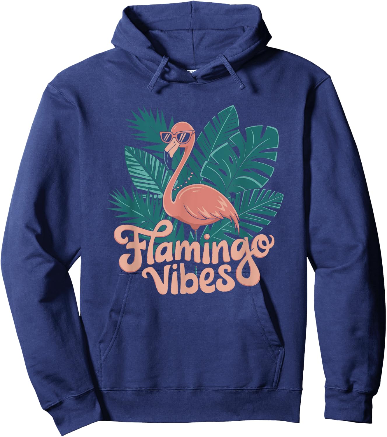 Flamingo Vibes Design Hoodie - Hoodie | Navy
