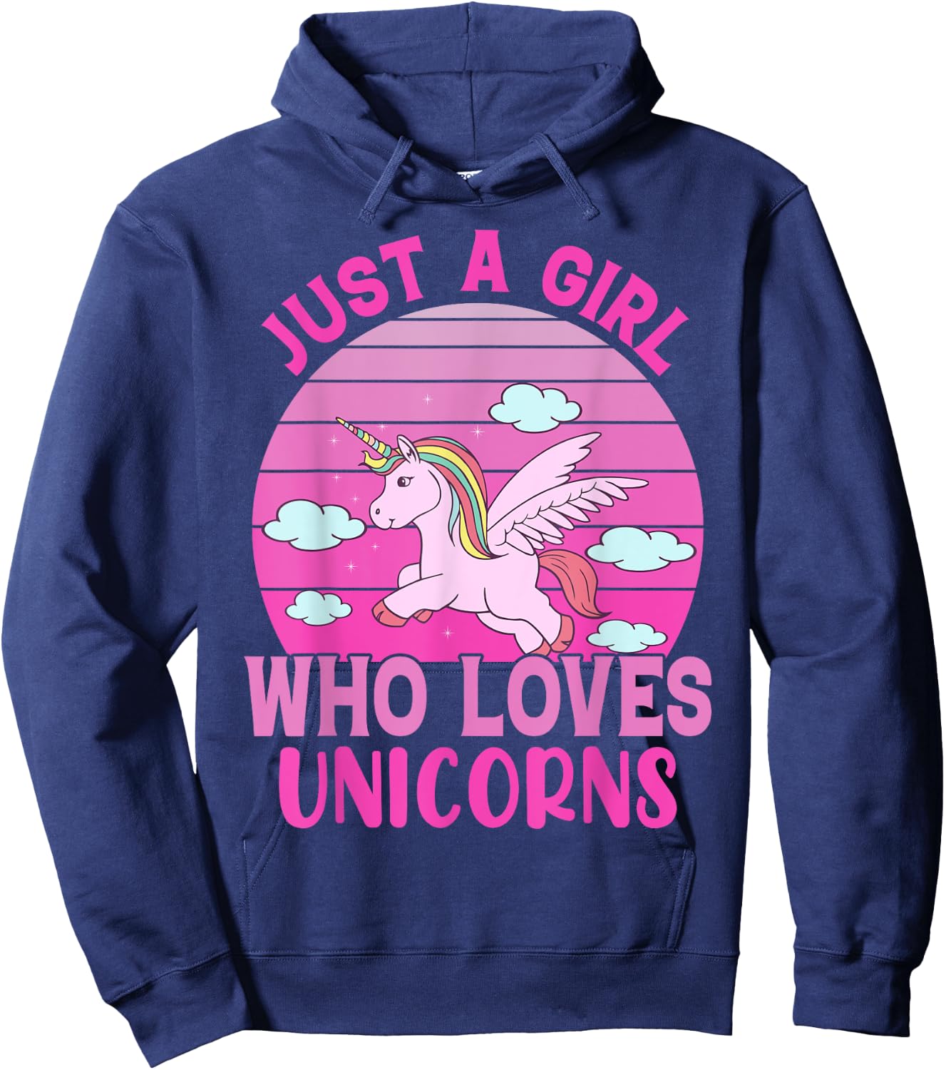 Just A Girl Who Loves Unicorns Hoodie - Hoodie | Navy