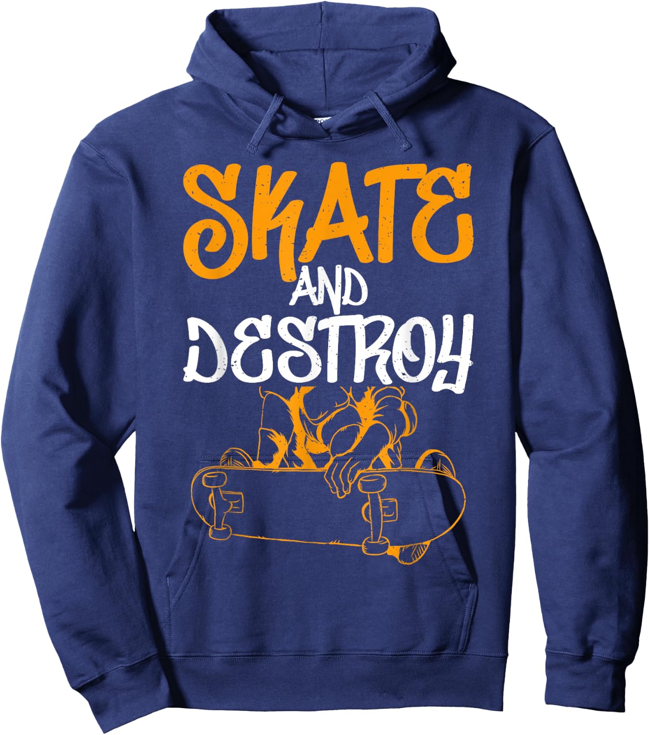 Skate and Destroy Skating Skateboarder Hoodie - Hoodie | Navy
