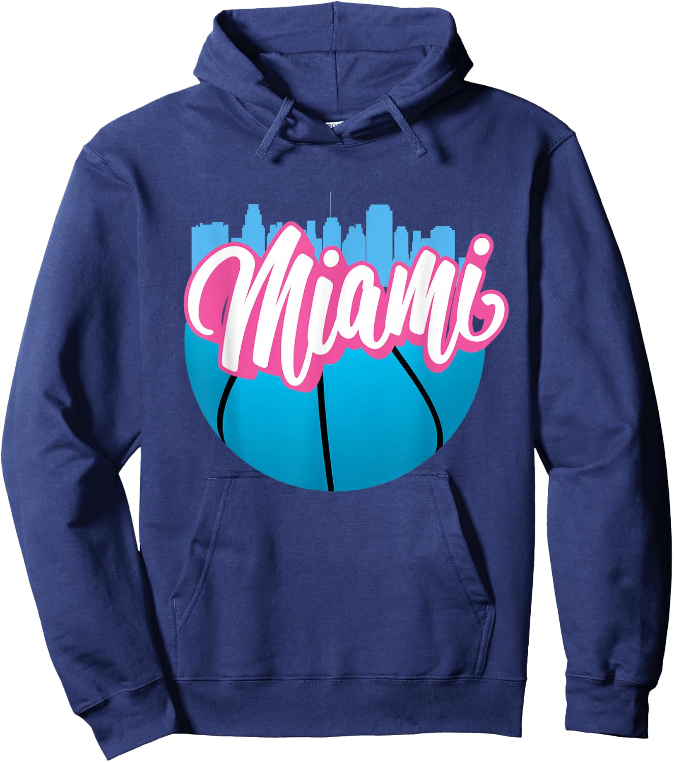 Vintage Miami Florida Cityscape Retro Miami Hoodie - Hoodie | Navy