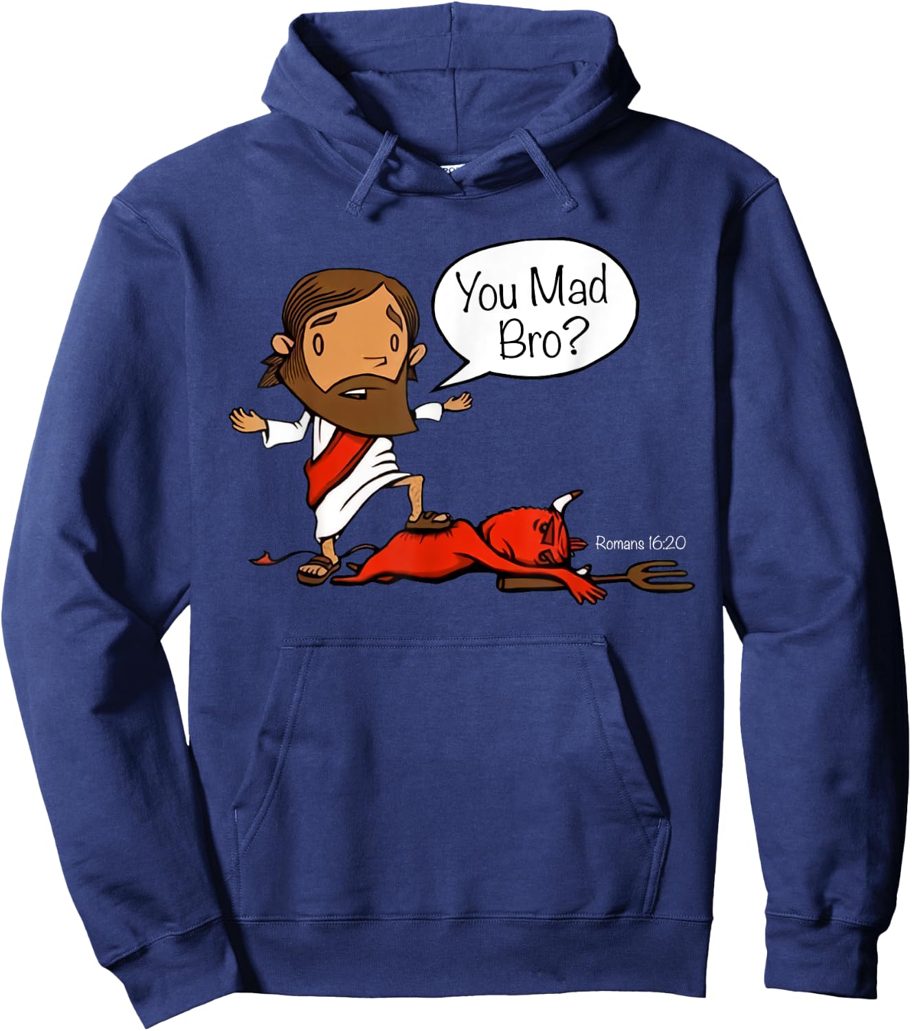 Jesus asks satan you mad bro Hoodie - Hoodie | Navy