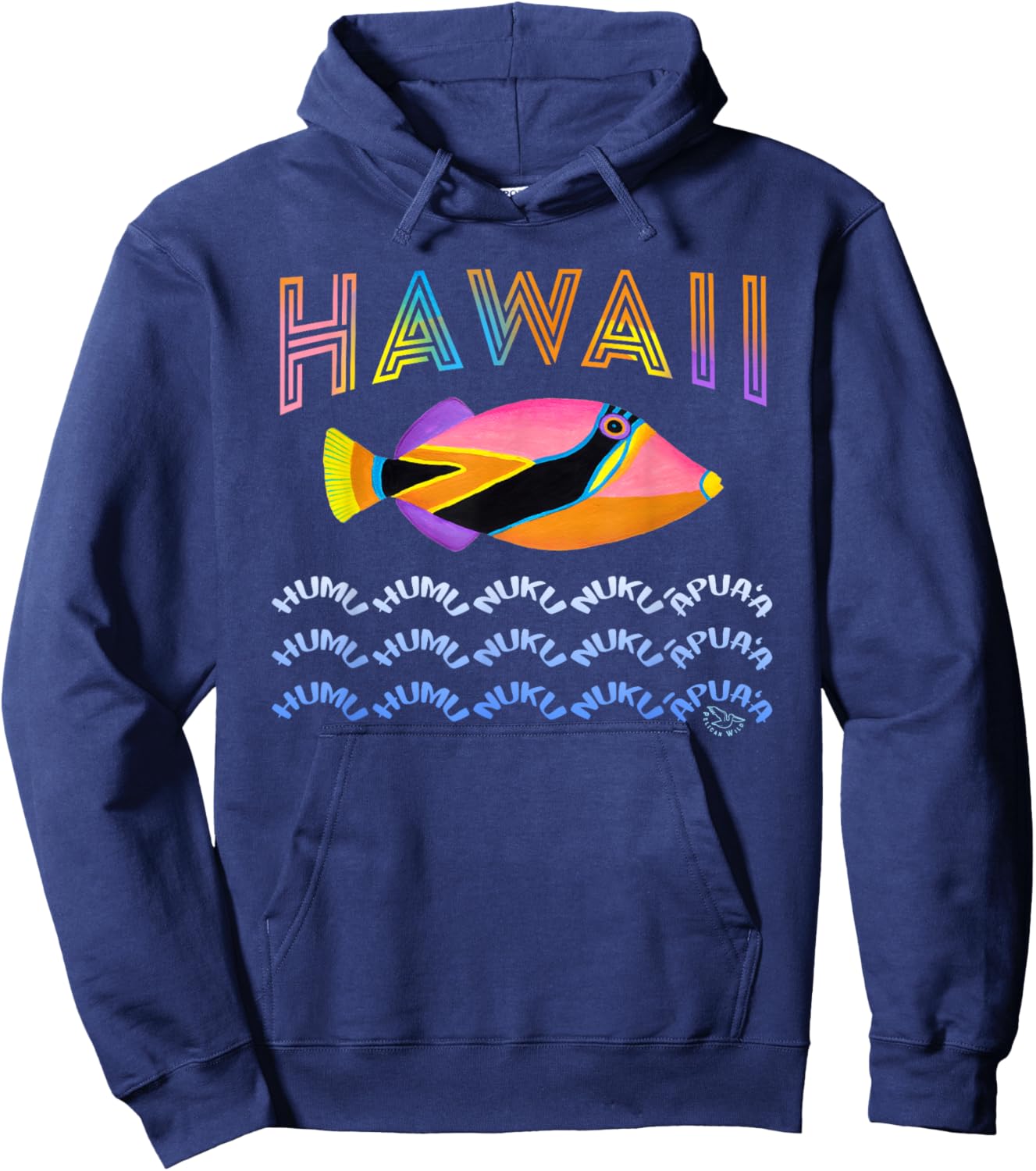 Hawaii State Fish Humuhumu Tropical Hawaiian Hoodie - Hoodie | Navy