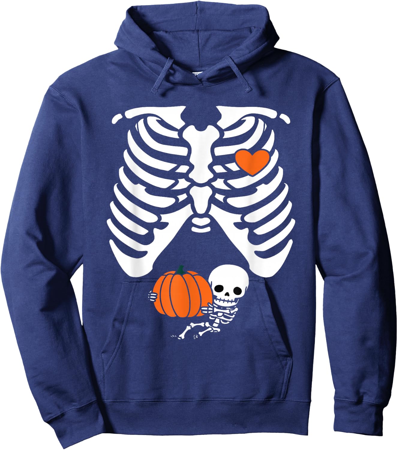 Women Skeleton , Pregnancy Mom Halloween Hoodie - Hoodie | Navy