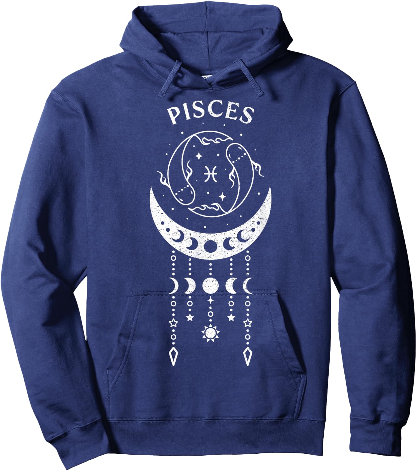 Pisces Moon Phases – Zodiac Astrology Hoodie - Hoodie | Navy