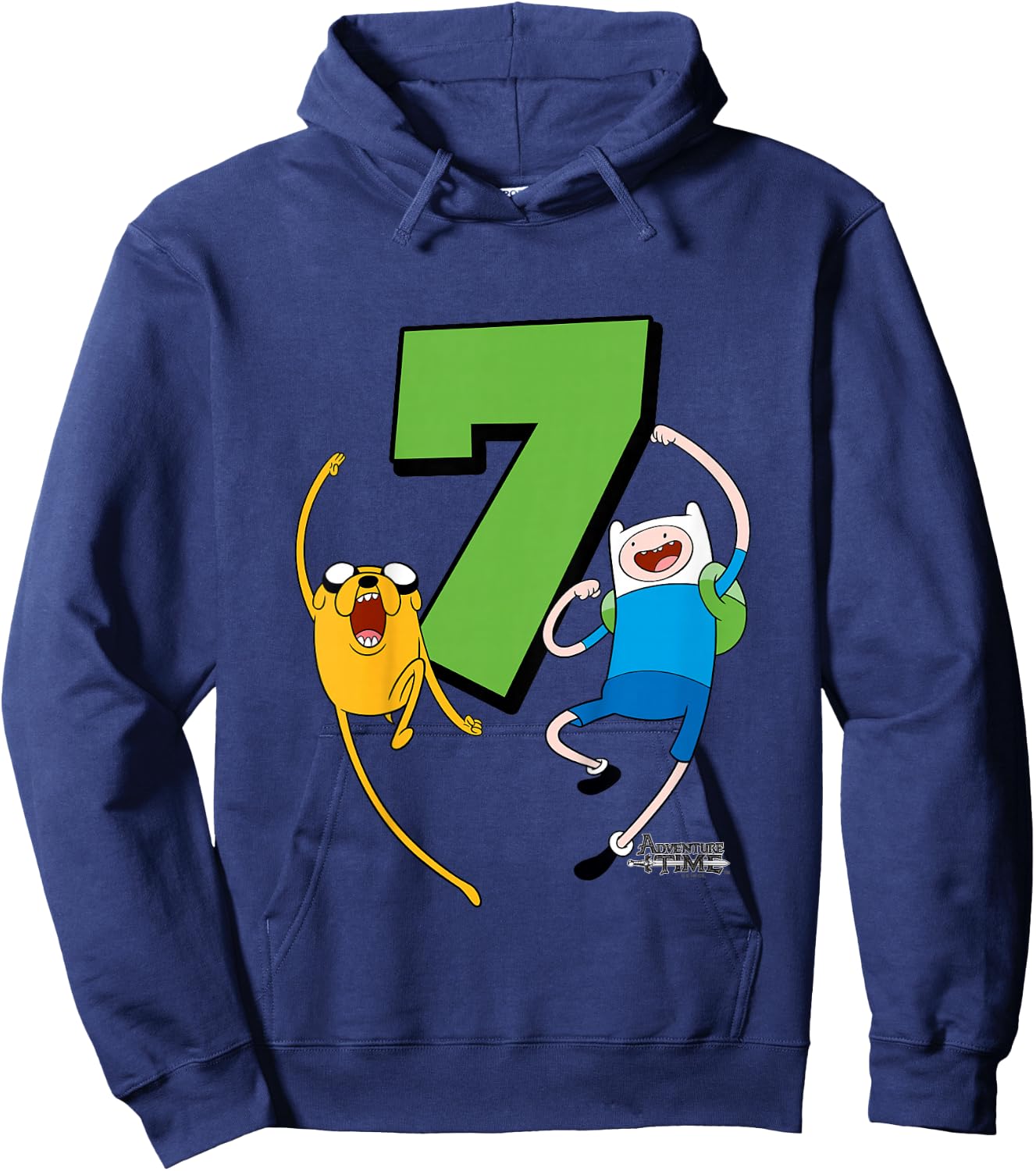 Kids Adventure Time Finn and Jake 7th Birthday Hoodie - Hoodie | Navy