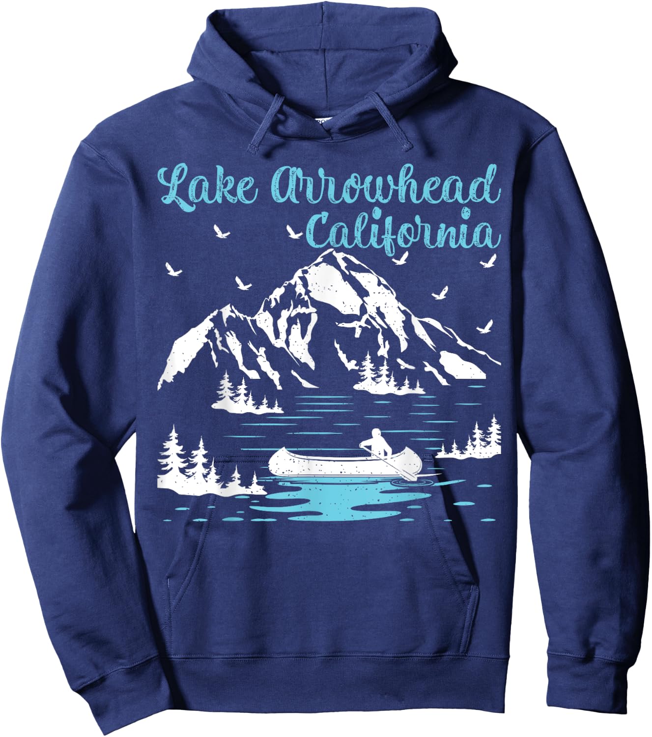 Summer Vacation Retro California Arrowhead Lake Hoodie - Hoodie | Navy