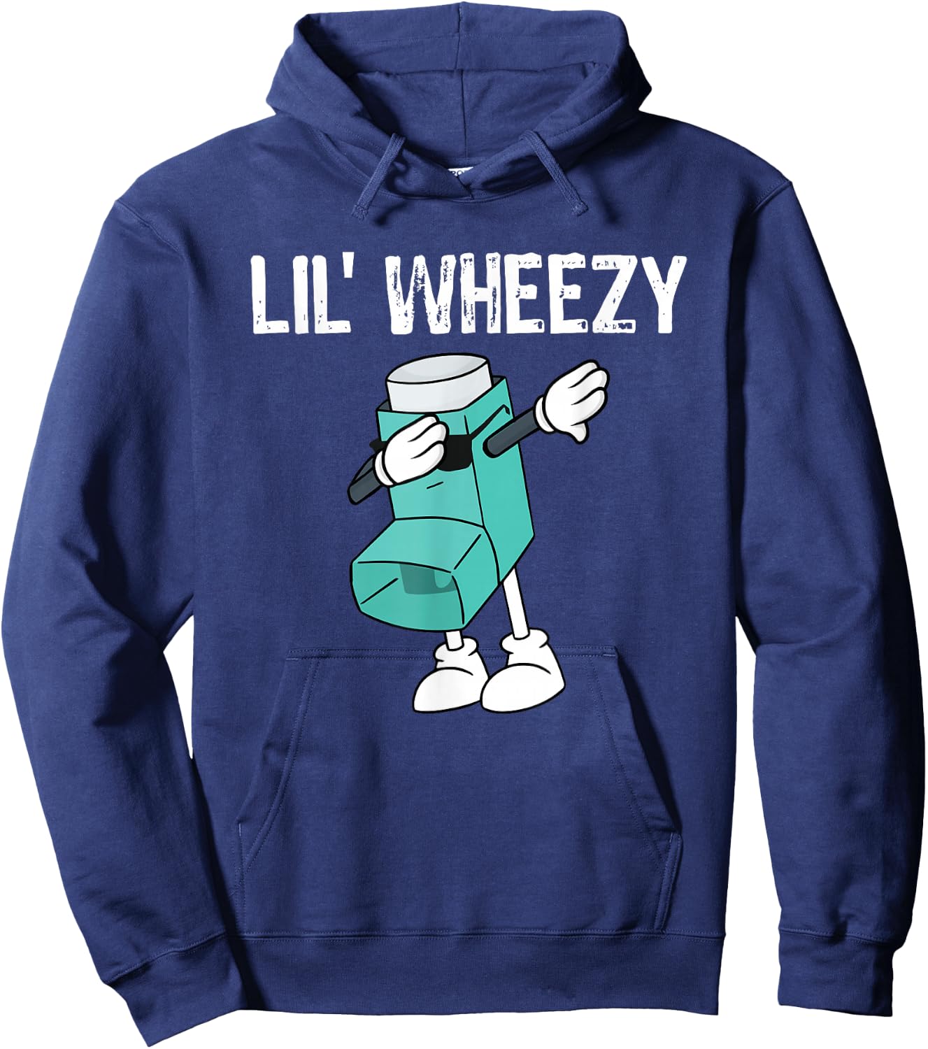 Lil Wheezy Asthma Awareness Dabbing Inhaler Hoodie - Hoodie | Navy