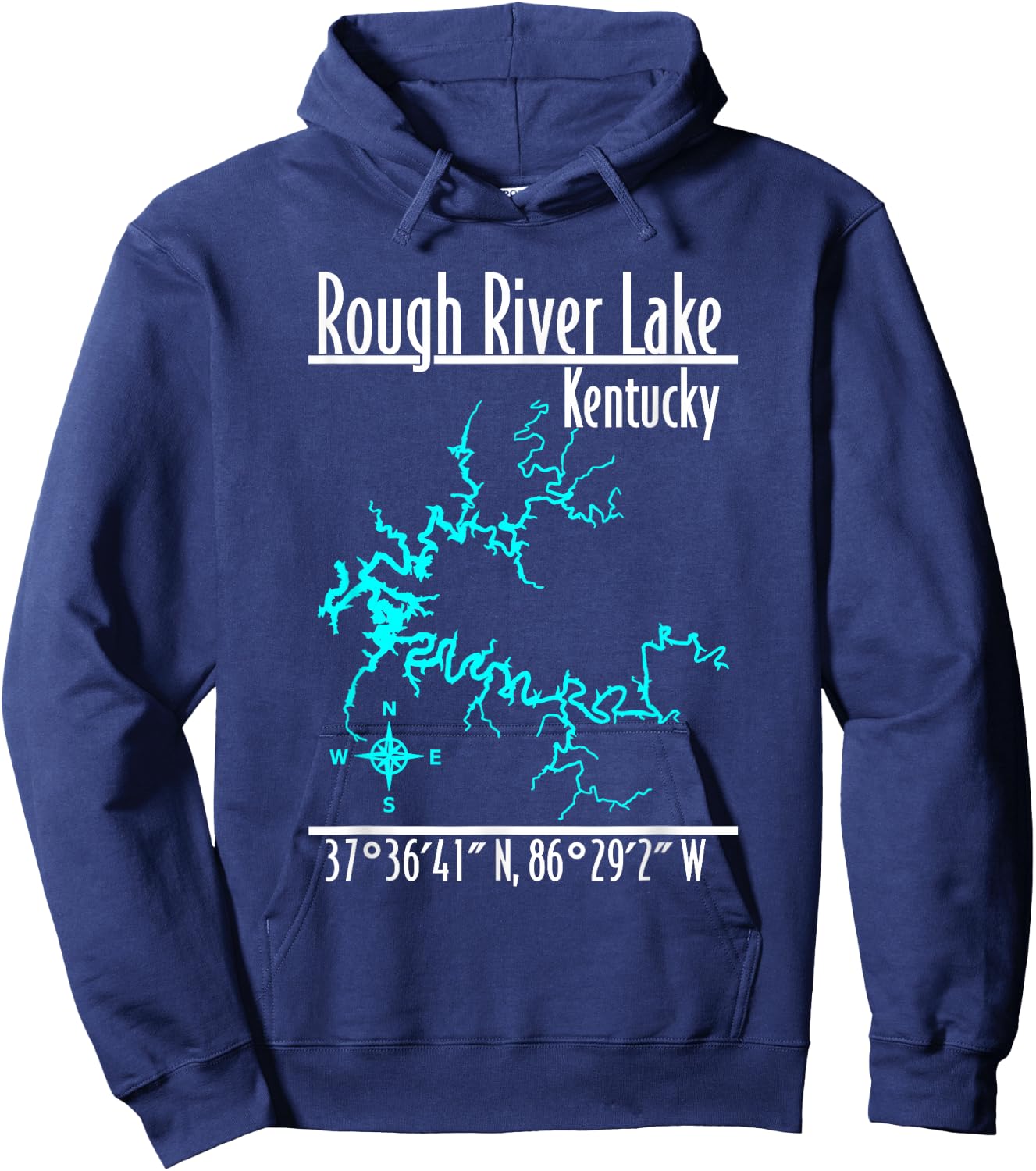 Modern Rough River Lake, Kentucky Hoodie - Hoodie | Navy