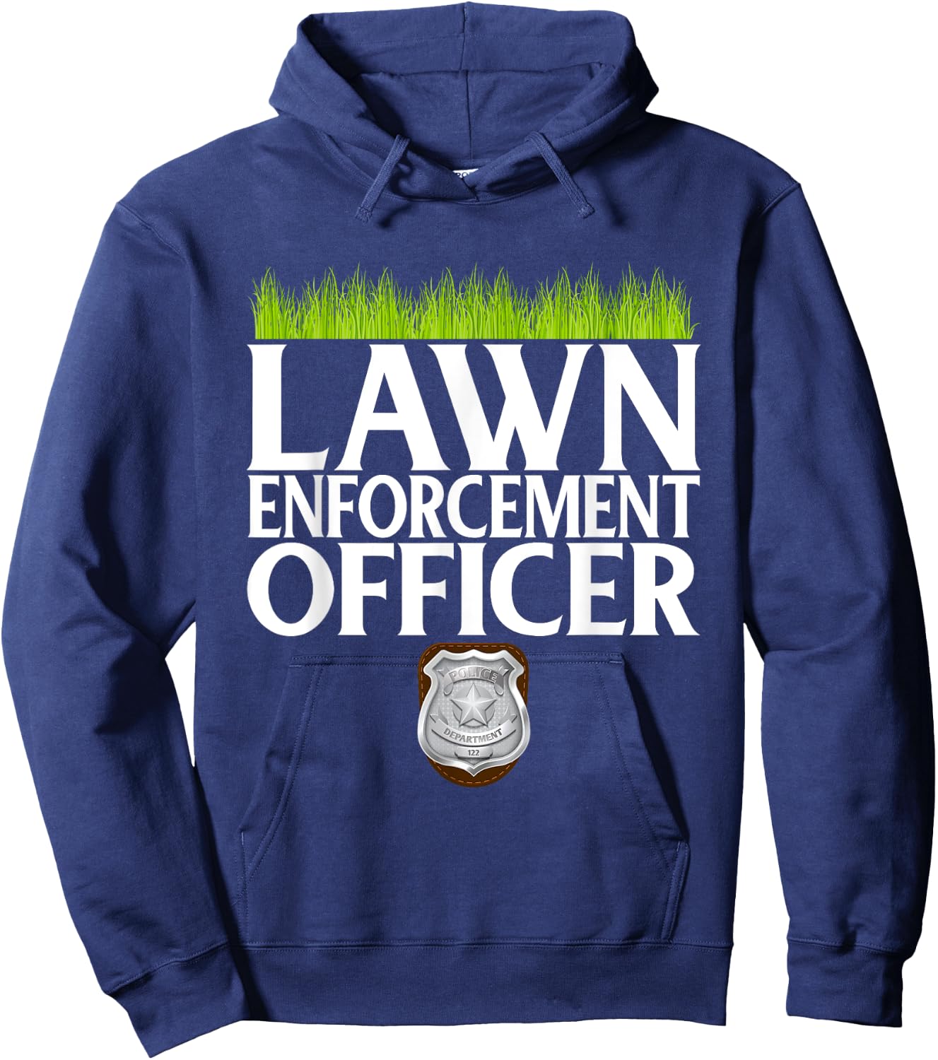 Funny Retro Vintage Lawn Mower Lawn Enforcement Hoodie - Hoodie | Navy