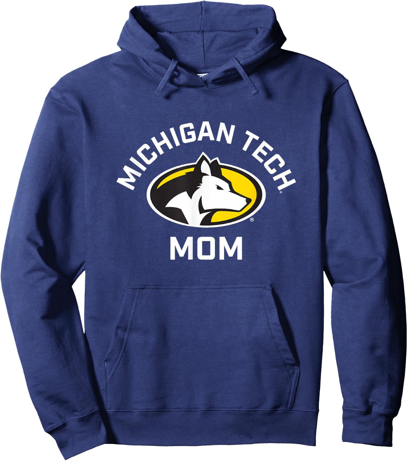 Michigan Tech Huskies Arched Mom Hoodie - Hoodie | Navy