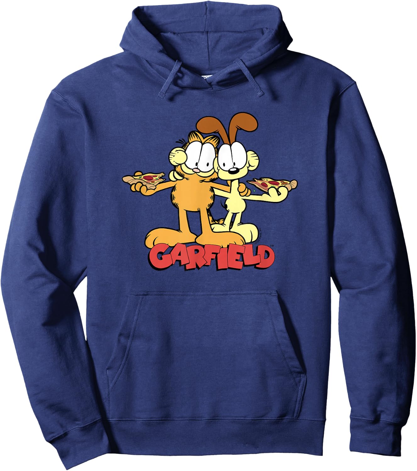 Garfield and Odie Pizza Hoodie - Hoodie | Navy