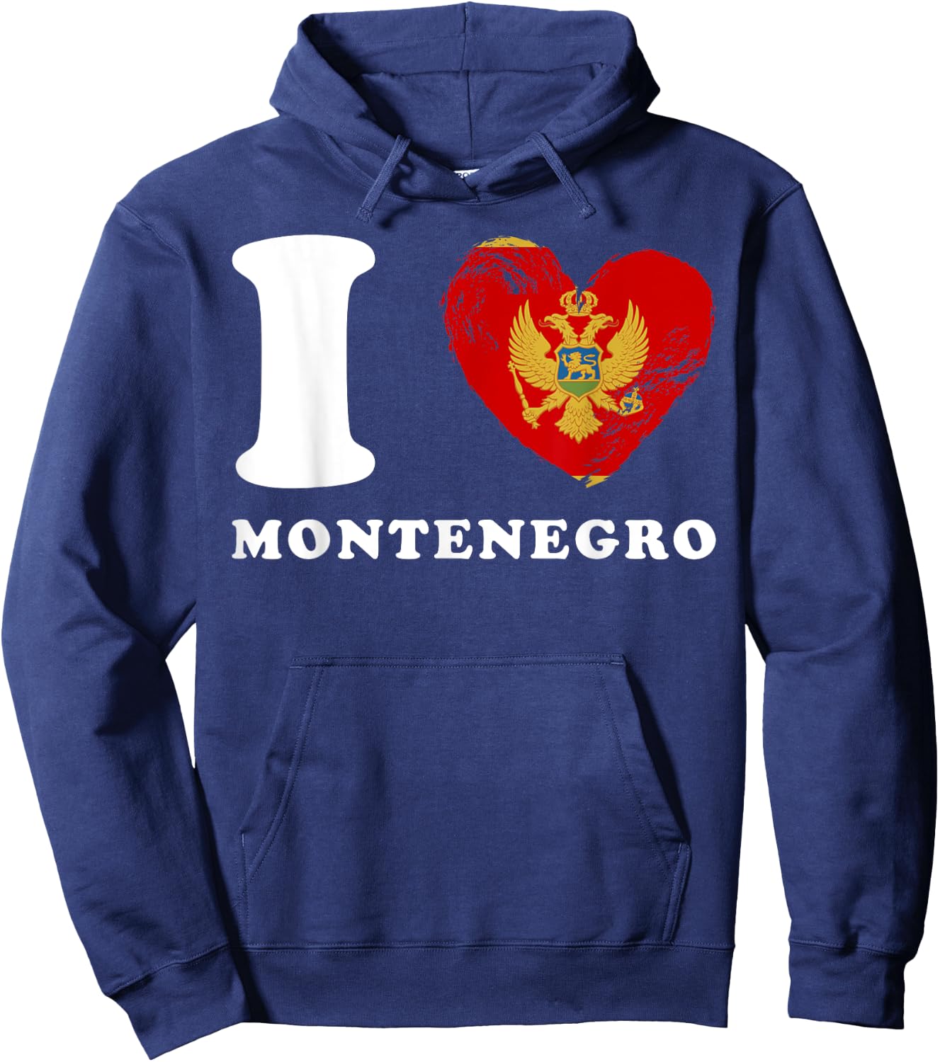 I Love Montenegro - Heart Flag Montenegro Hoodie - Hoodie | Navy