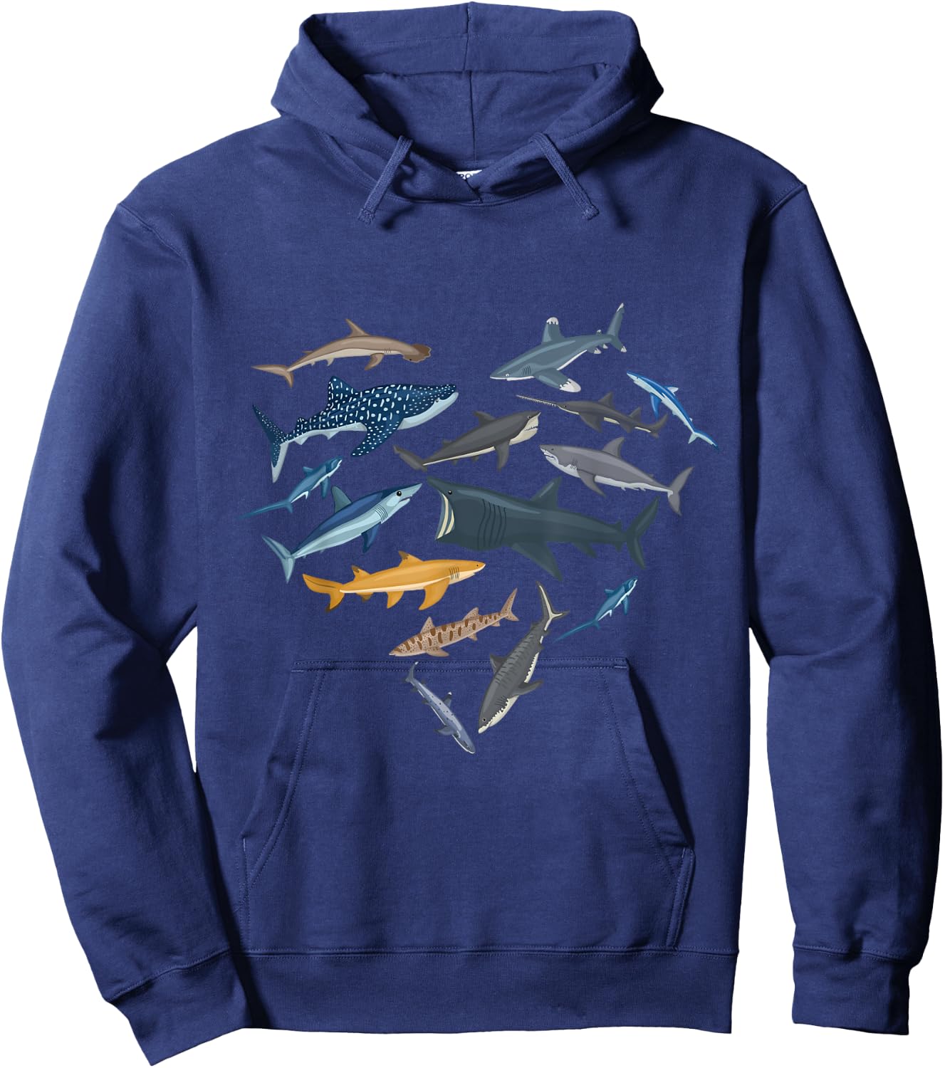 Shark Heart Sea Animal Underwater Shark Lover Hoodie - Hoodie | Navy