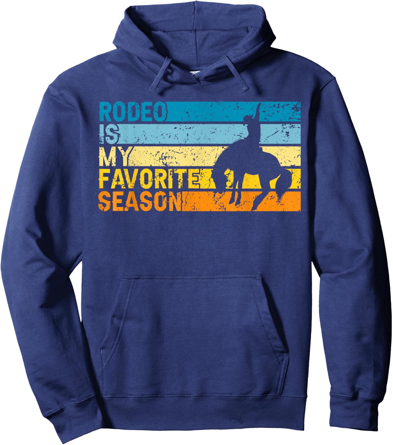 Rodeo Is My Favorite Season Retro Rodeo Cowboy Hoodie - Hoodie | Navy